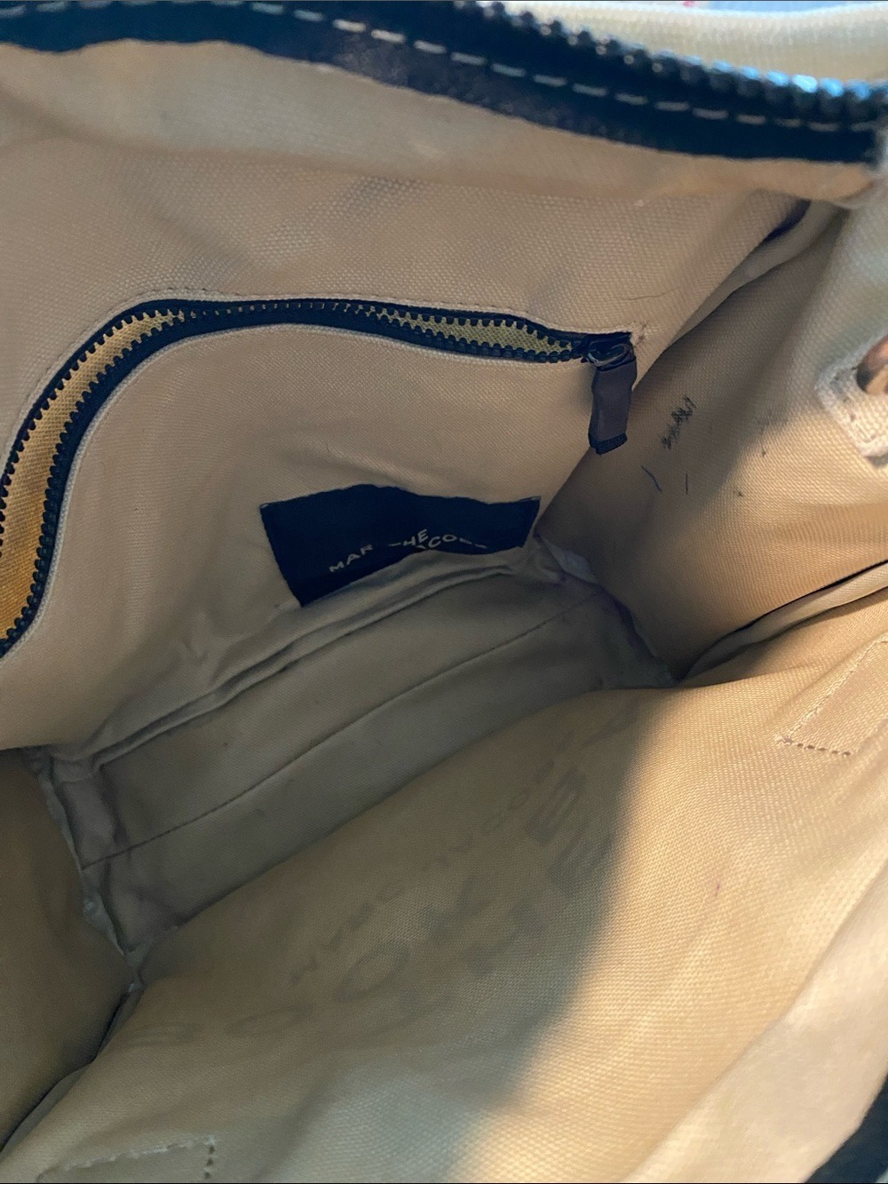 Marc Jacobs Cream Canvas Crossbody with Black Strap - Picture 10 of 15